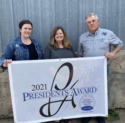 2021 Carrier President's Award Recipient