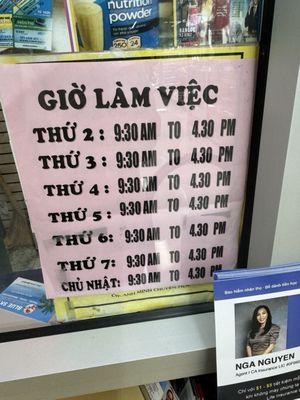 Store hours