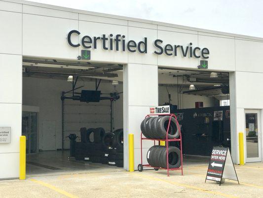 Certified Service entrance at Uebelhor Buick GMC Cadillac in Vincennes Indiana.