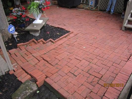 Our client wanted to get new paver patio reusing the same brick.