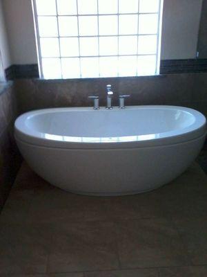 Another beautiful free standing bathtub installed by Creech Plumbing!