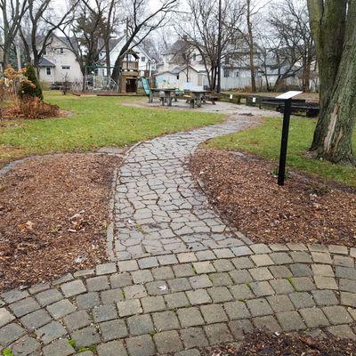 walkway back into the park