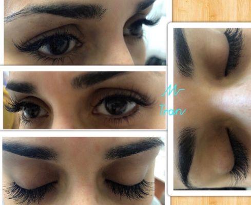 Eyelash extension and eyebrows