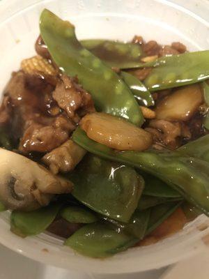 Beef with snow peas. Fresh veggies!