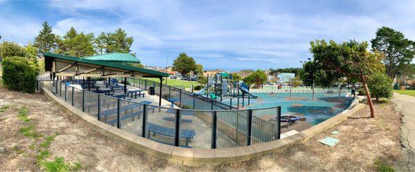 More picnic tables and older kids' playground