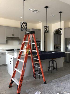 Pendant light installation.