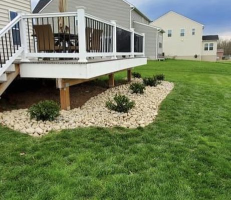 Spring cleanup with mulch installation