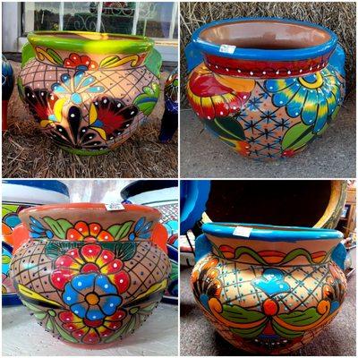 Talavera two tone pots