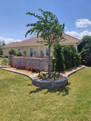 Tree circle and patio walls