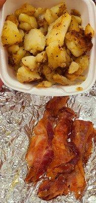 Side if Potatoes and Bacon.