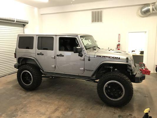 The Jeep Wrangler Rubicon with 20 inch bead lock DV8 wheels with Nitto 37x12.50x20