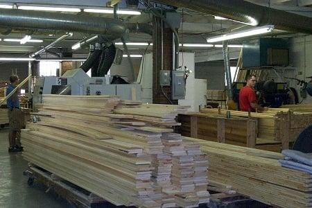 Wood ready to be milled into mouldings