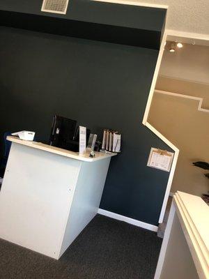 Front desk and great color schemes!