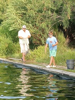 Catching our bait fish for the day.