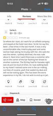 Another complaint about the bar and its co owner.