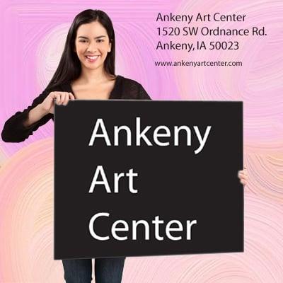 A banner ad for the Ankeny Art Center.