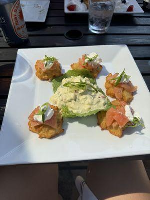 Latkes and smoked salmon