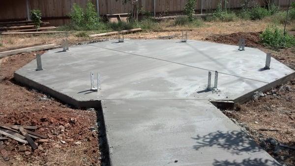 Residential concrete for a gazebo, patio and walkway. Jurupa Valley, CA