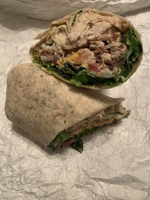 Create Your Own Wrap.Turkey, bacon, lettuce, kale, almonds, blue cheese, banana peppers, broccoli, mushrooms, red onion, cheddar