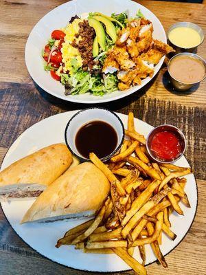 French Dip and Jamie's Cobb Salad