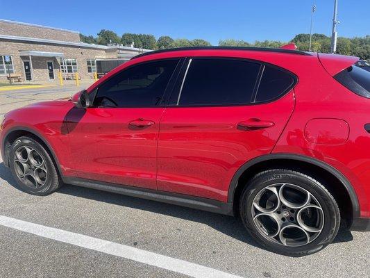 Side view of tinted windows