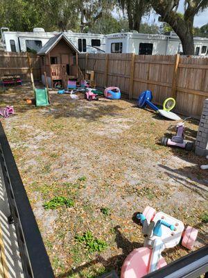 Enclosed play area for children.