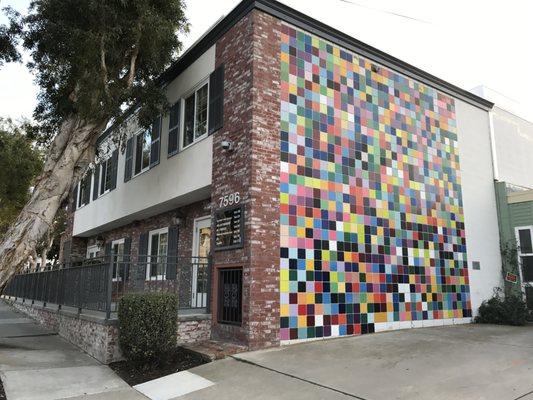 The building has a mural funded by the Museum of Contemporary Arts San Diego!