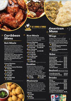 Caribbean/American Menu