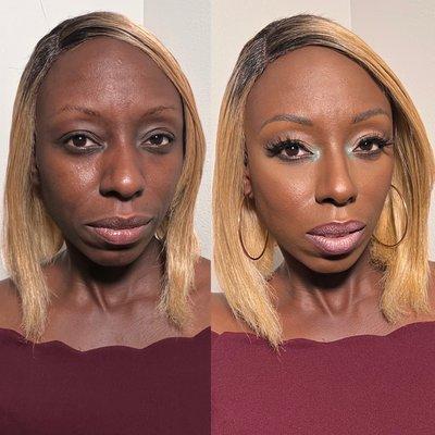 Before and after make up