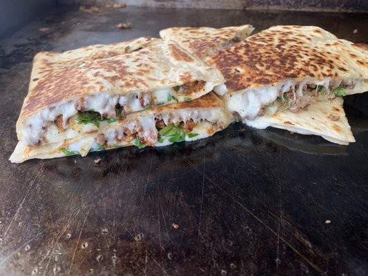 Chorizo and steak quesadilla! It's a must