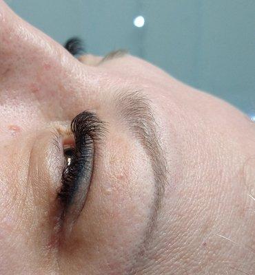 Hybrid set of eyelash extensions