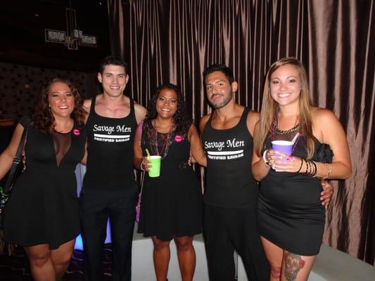 Photo's with the bachelorette party in Philadelphia before the male strip show.