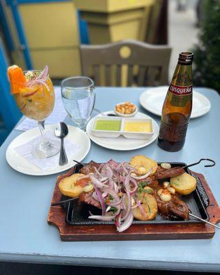 Anticuchos and Leche de Tigre