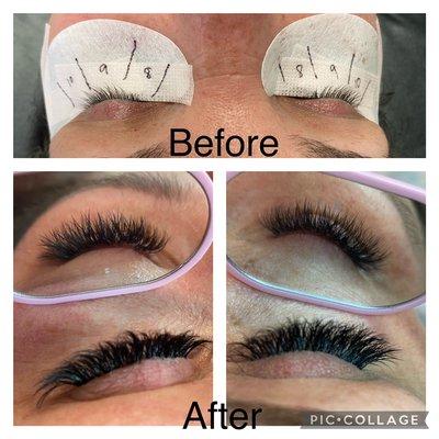 Beautiful hybrid lash extensions