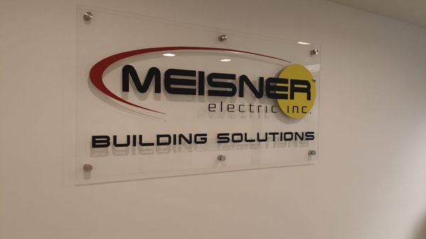 Another great wall logo - Meisner Electric, 3D on acrylic