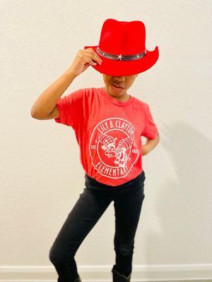 My daughter repping her Lily B. Shirt on Western day