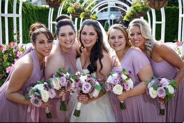 Me and my girls with our beautiful bouquets!