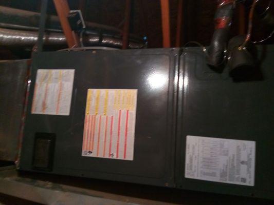 New Heat pump Air handler in the attic.