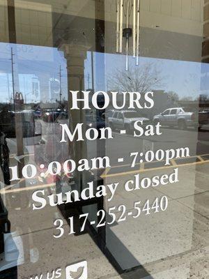 Business hours and services