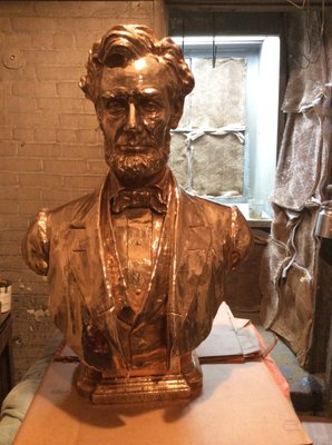 Lincoln statue polished and lacquered.