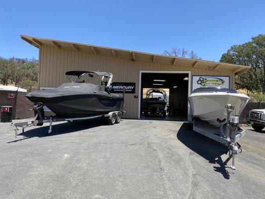 Berryessa Boat Repair front of shop.