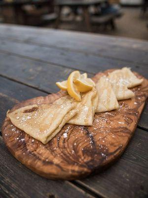 Classic French crepes: Lemon, Honey and Cardamom.