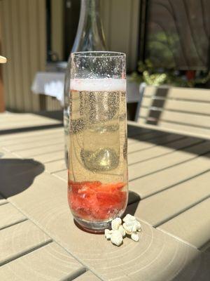 Strawberry Basil Mimosa. So refreshing on this warm early afternoon.