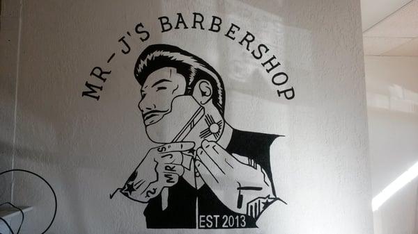 MR J'S BARBERSHOP LOGO OLD SCHOOL BARBERING