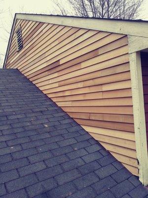 Cedar siding install.