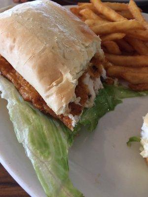 Lake Superior whitefish sandwich - on special for the day for only $11 (regular $12 I believe). Served with fries. As of August 2017