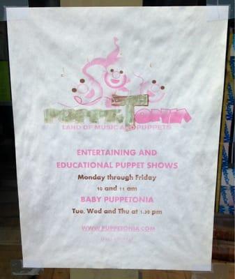 Puppet show details @ symposia bookstore