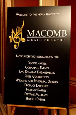 Now accepting reservations for private parties, weddings and special events.