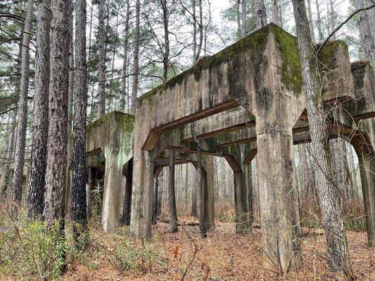 Foundations for former acid storage for munitions plant