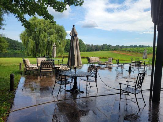 Power washing of patio and furniture.